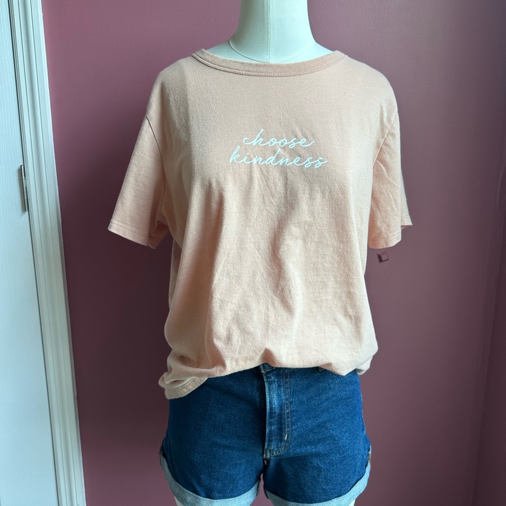 Zoe + Liv Orange Pink Short Sleeve Relaxed Tee